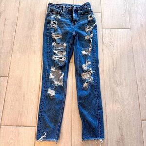 American Eagle Outfitters Ripped Blue Denim Jeans, Stretch